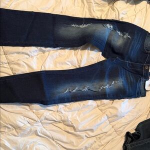 Kids Distressed Blue Jeans